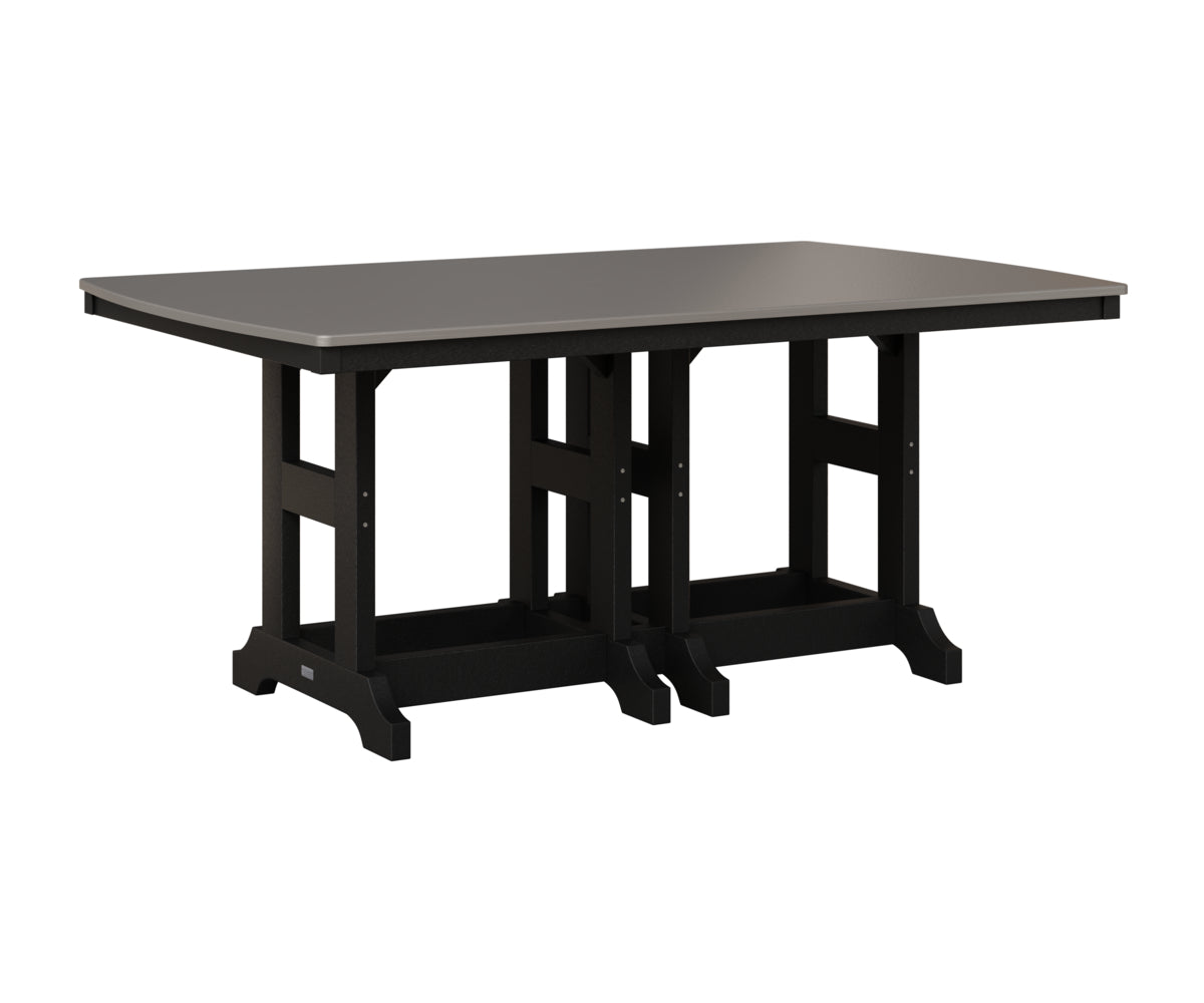 Berlin Gardens Garden Classic 44" x 72" Rectangular Table in Black, Hammered Stainless top