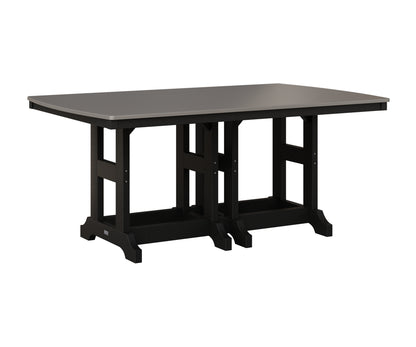 Berlin Gardens Garden Classic 44" x 72" Rectangular Table in Black, Hammered Stainless top