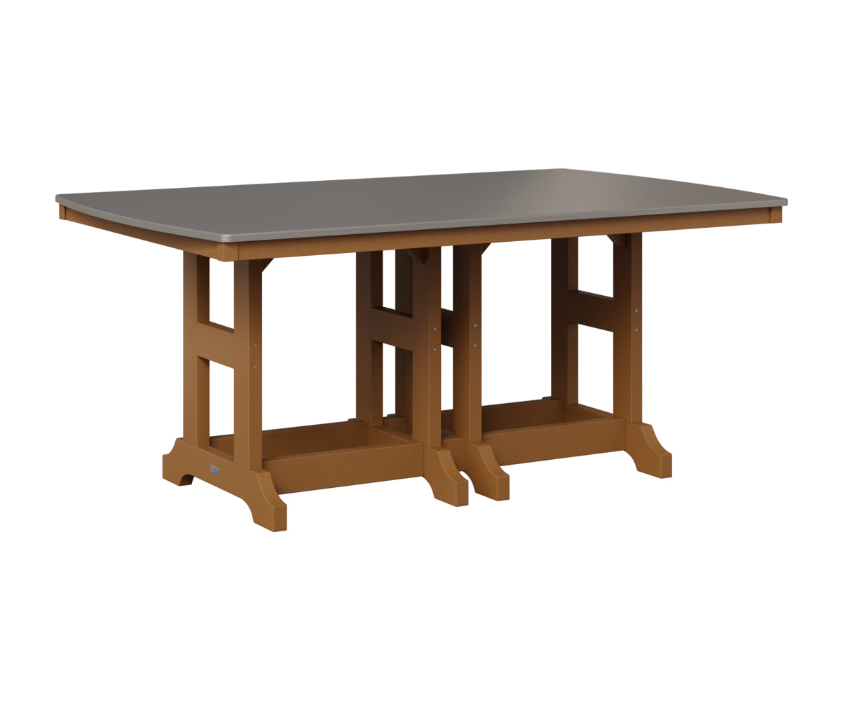 Berlin Gardens Garden Classic 44" x 72" Rectangular Table in Cedar, Hammered Stainless top