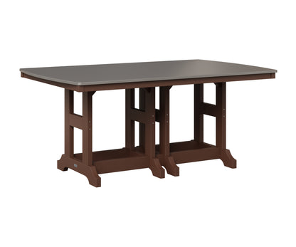 Berlin Gardens Garden Classic 44" x 72" Rectangular Table in Chocolate Brown, Hammered Stainless top