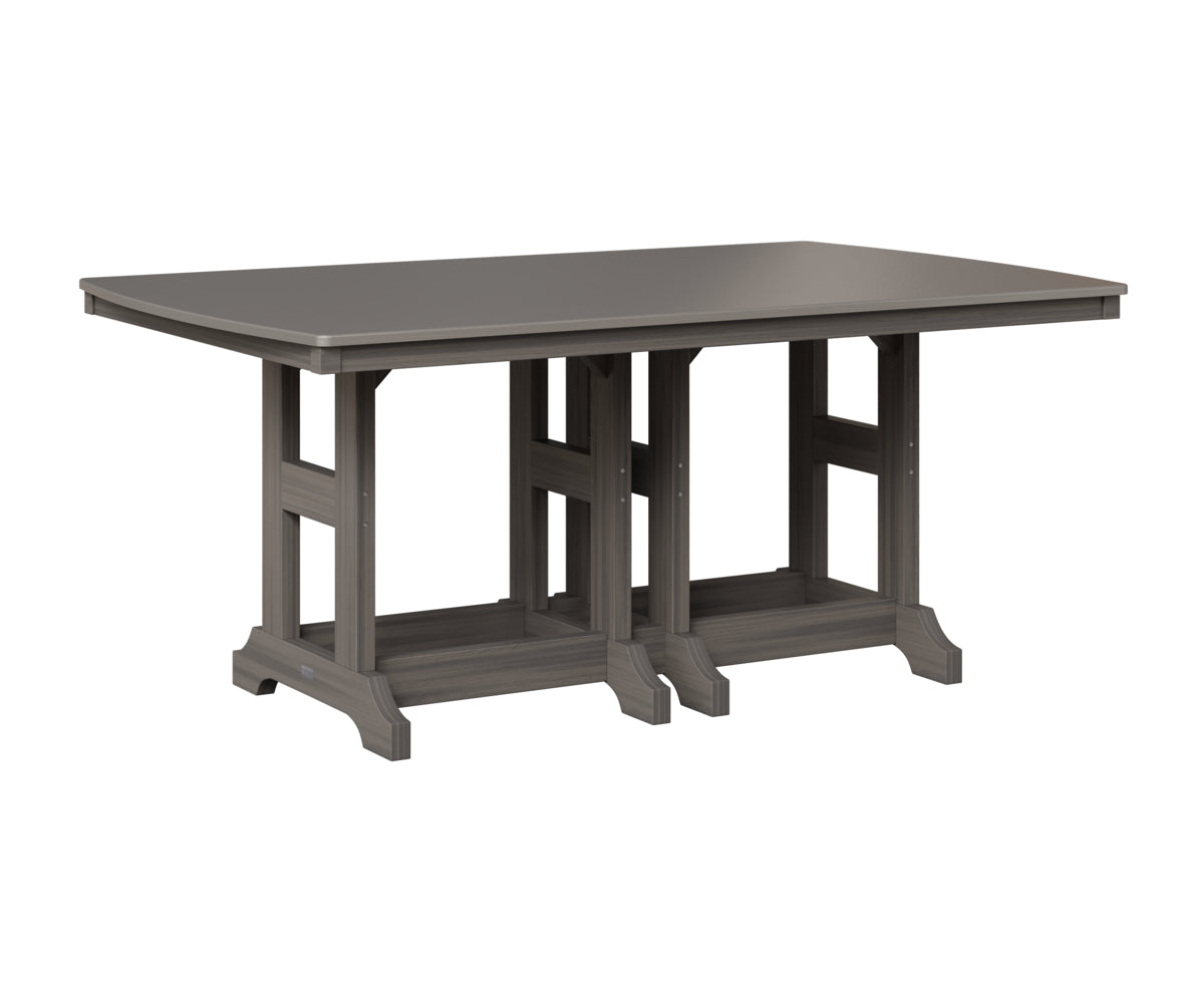 Berlin Gardens Garden Classic 44" x 72" Rectangular Table in Coastal Gray, Hammered Stainless top