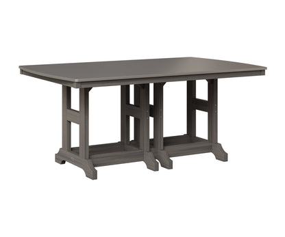 Berlin Gardens Garden Classic 44" x 72" Rectangular Table in Coastal Gray, Hammered Stainless top