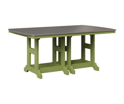 Berlin Gardens Garden Classic 44" x 72" Rectangular Table in Kiwi Green, Hammered Stainless top