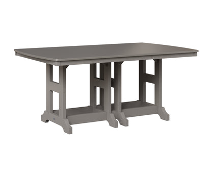 Berlin Gardens Garden Classic 44" x 72" Rectangular Table in Light Gray, Hammered Stainless top