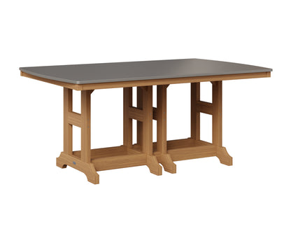 Berlin Gardens Garden Classic 44" x 72" Rectangular Table in Natural Teak, Hammered Stainless top