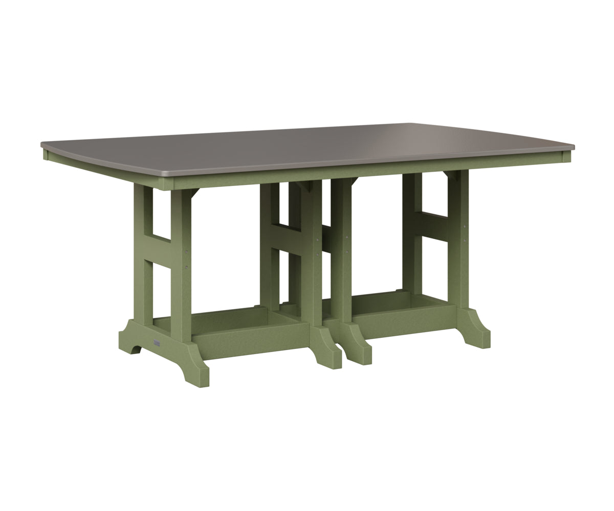 Berlin Gardens Garden Classic 44" x 72" Rectangular Table in Sage, Hammered Stainless top