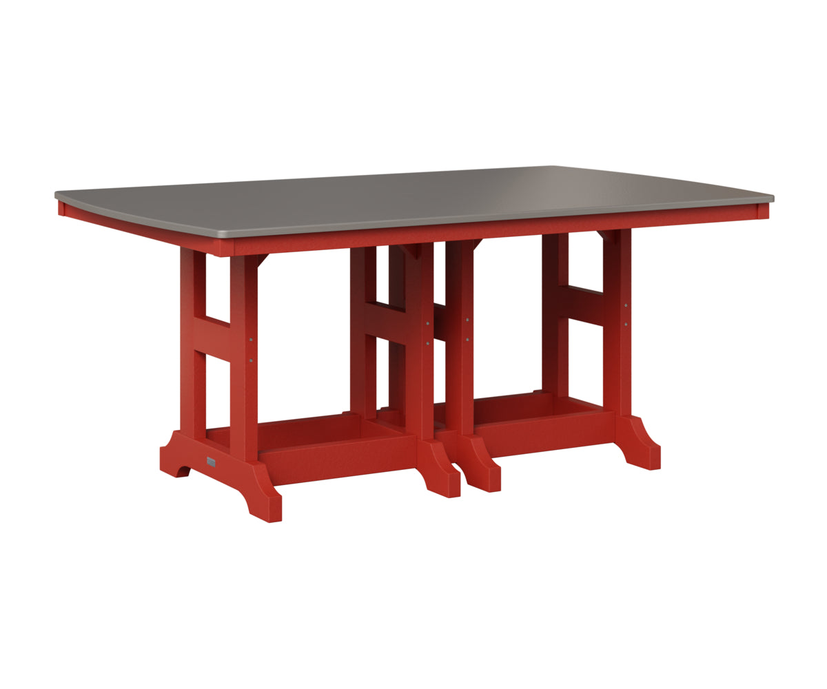 Berlin Gardens Garden Classic 44" x 72" Rectangular Table in Scarlet Red, Hammered Stainless top