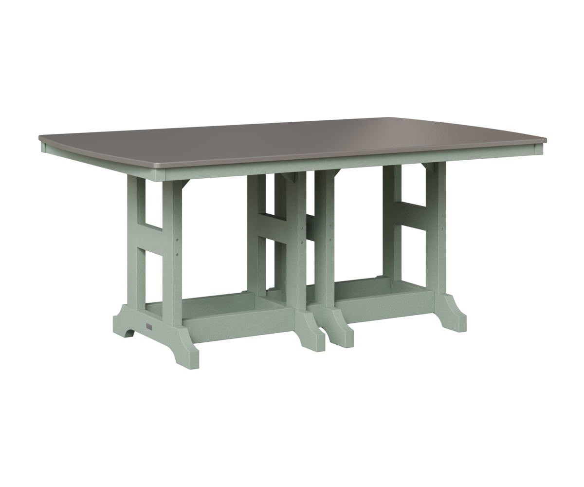 Berlin Gardens Garden Classic 44" x 72" Rectangular Table in Sea Foam, Hammered Stainless top