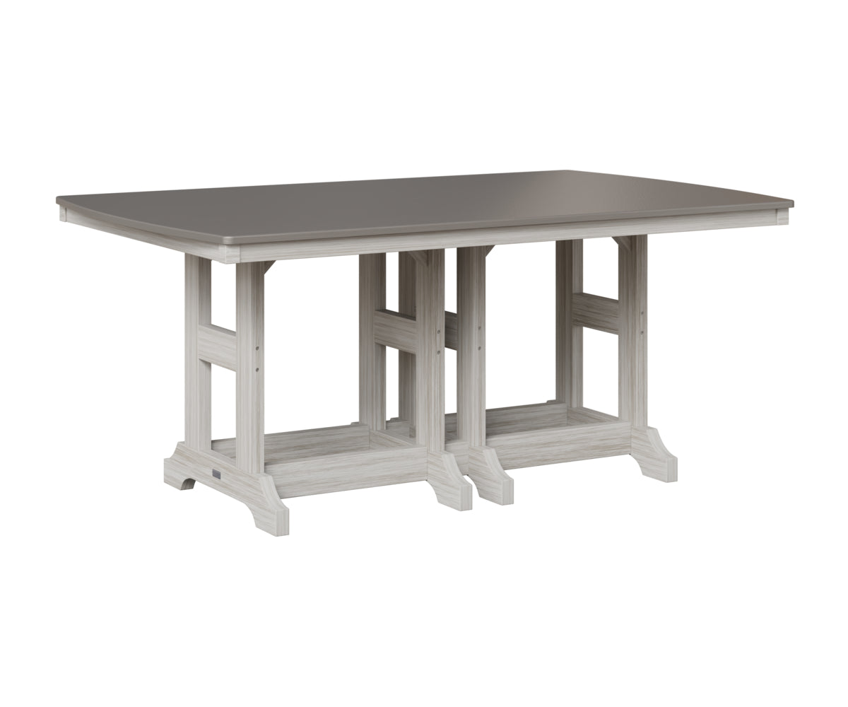 Berlin Gardens Garden Classic 44" x 72" Rectangular Table in Seashell, Hammered Stainless top