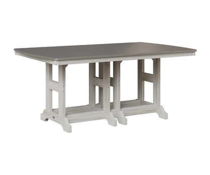 Berlin Gardens Garden Classic 44" x 72" Rectangular Table in Seashell, Hammered Stainless top