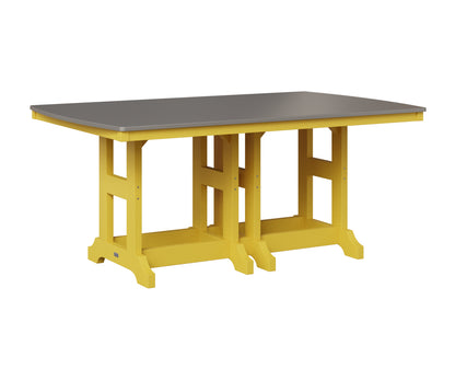 Berlin Gardens Garden Classic 44" x 72" Rectangular Table in Sunburst Yellow, Hammered Stainless top