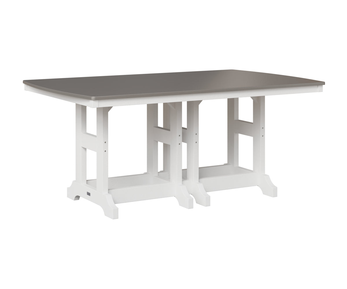 Berlin Gardens Garden Classic 44" x 72" Rectangular Table in White, Hammered Stainless top