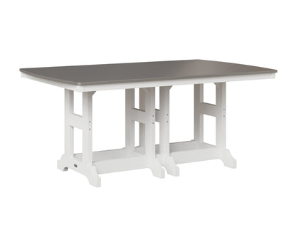 Berlin Gardens Garden Classic 44" x 72" Rectangular Table in White, Hammered Stainless top