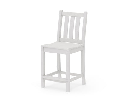 POLYWOOD Traditional Garden Counter Side Chair in Vintage White