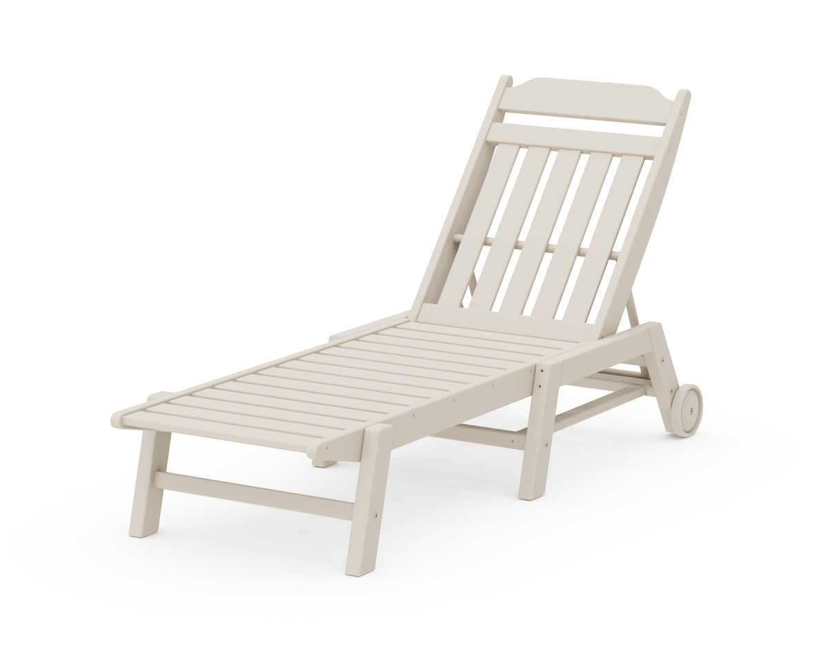POLYWOOD Cottage Chaise with Wheels in Sand
