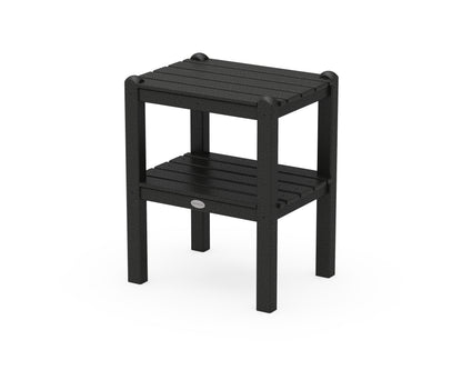 POLYWOOD Two Shelf Side Table in Black