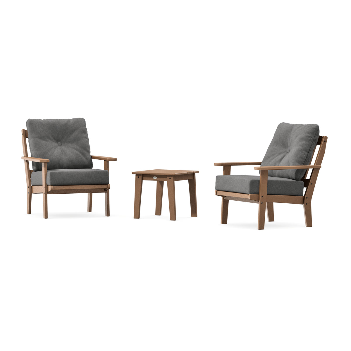 POLYWOOD Mission 3-Piece Deep Seating Set in Teak