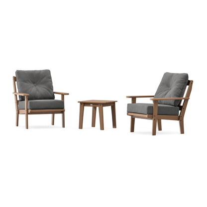 POLYWOOD Mission 3-Piece Deep Seating Set in Teak