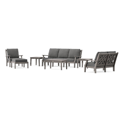 POLYWOOD Country Living Wovendale 7-Piece Deep Seating Set in Driftwood