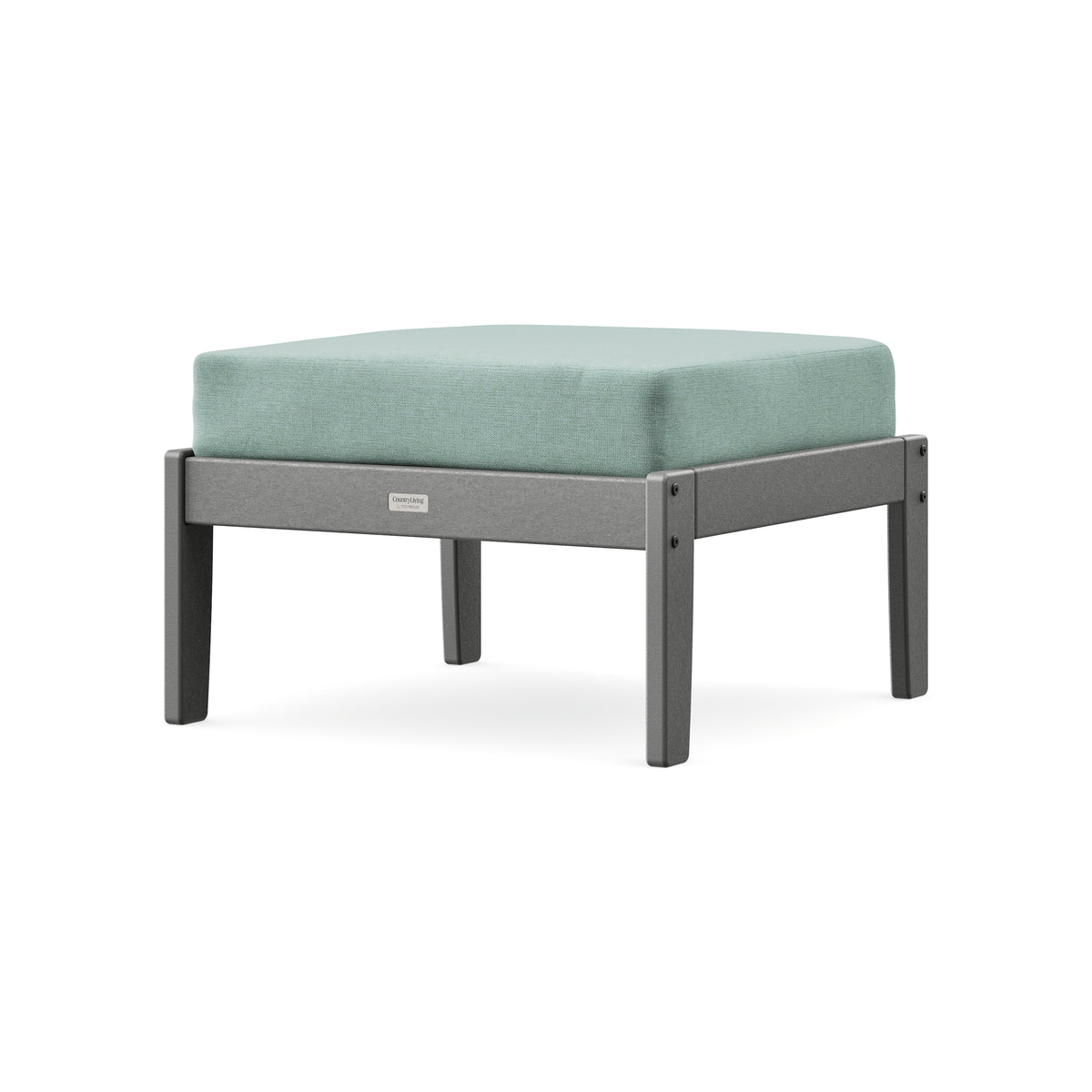 POLYWOOD Cottage Deep Seating Ottoman in Slate Grey / Glacier Spa
