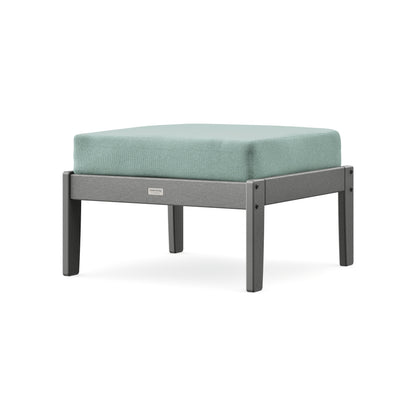POLYWOOD Cottage Deep Seating Ottoman in Slate Grey / Glacier Spa