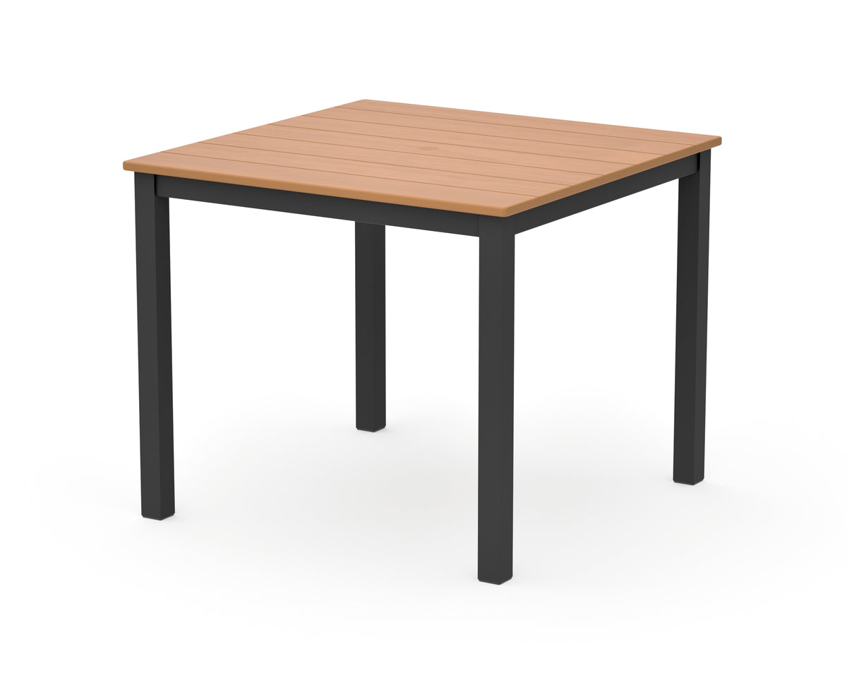 POLYWOOD Main Street 36" x 36" Dining Table in Black / Natural