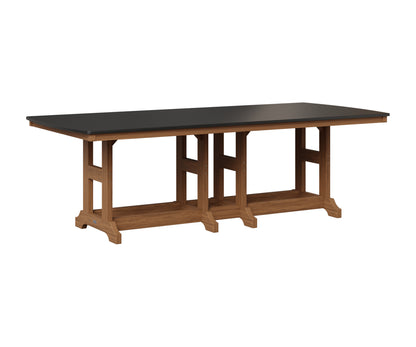 Berlin Gardens Garden Classic 44" x 96" Rectangular Table in Antique Mahogany, Hammered Black top