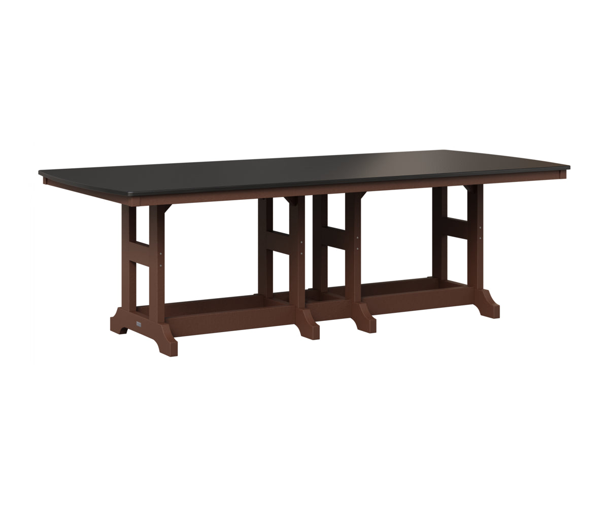 Berlin Gardens Garden Classic 44" x 96" Rectangular Table in Chocolate Brown, Hammered Black top
