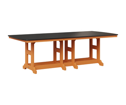 Berlin Gardens Garden Classic 44" x 96" Rectangular Table in Mango Orange, Hammered Black top