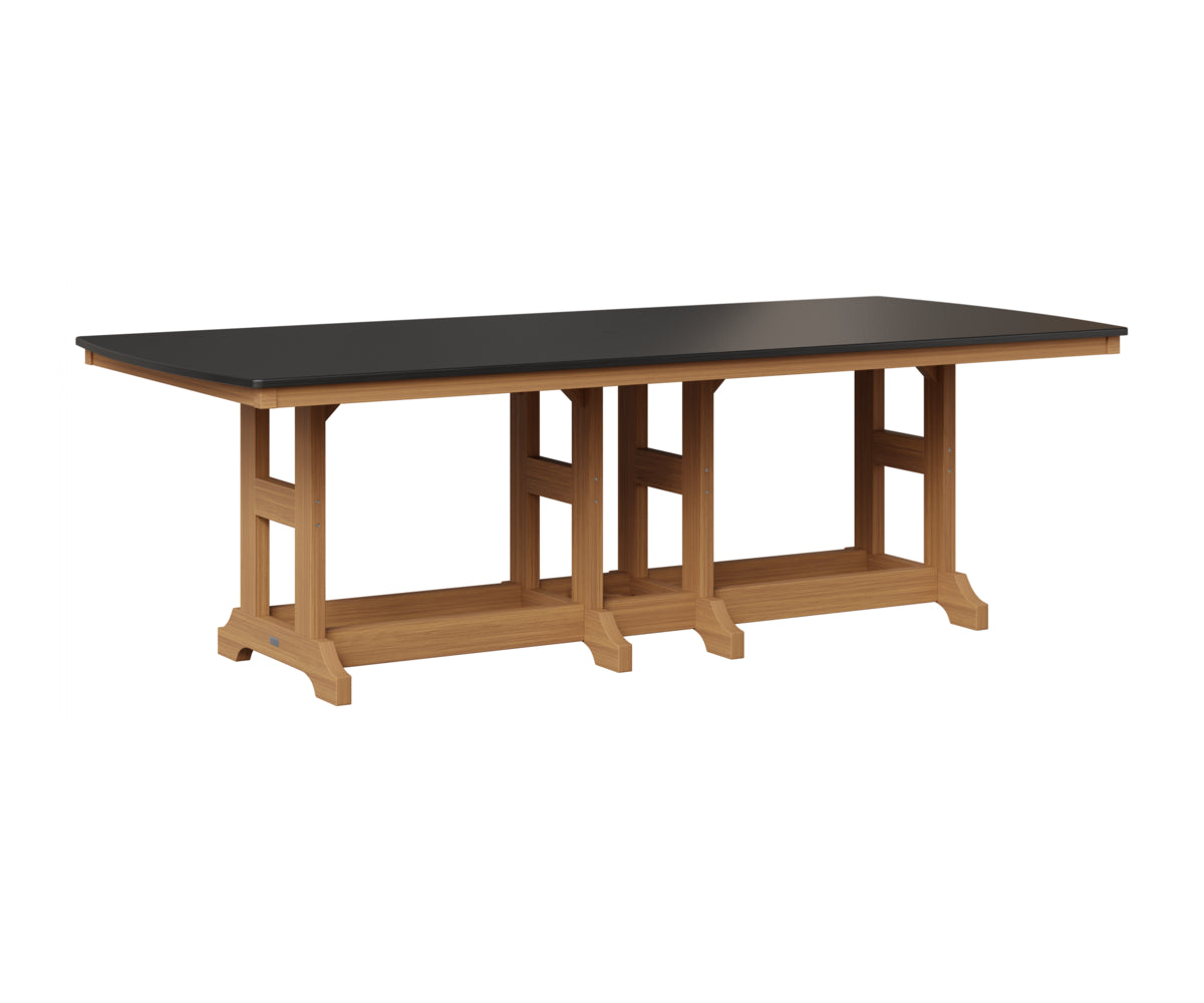 Berlin Gardens Garden Classic 44" x 96" Rectangular Table in Natural Teak, Hammered Black top