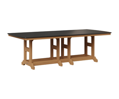 Berlin Gardens Garden Classic 44" x 96" Rectangular Table in Natural Teak, Hammered Black top