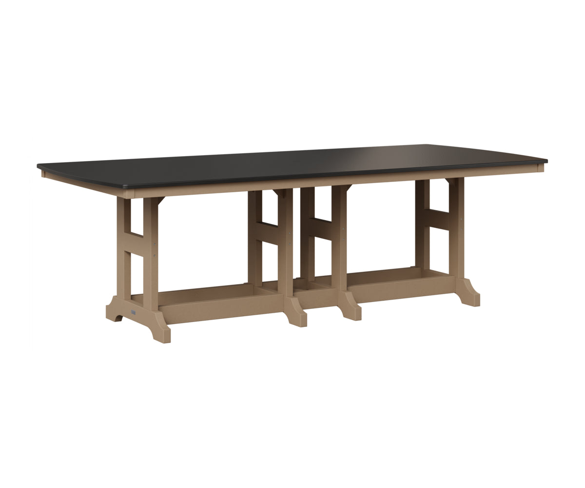 Berlin Gardens Garden Classic 44" x 96" Rectangular Table in Weatherwood, Hammered Black top