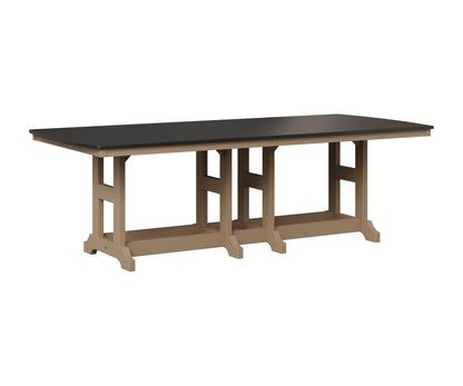 Berlin Gardens Garden Classic 44" x 96" Rectangular Table in Weatherwood, Hammered Black top