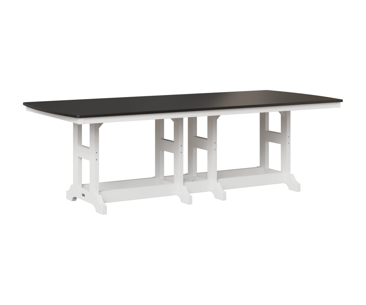 Berlin Gardens Garden Classic 44" x 96" Rectangular Table in White, Hammered Black top