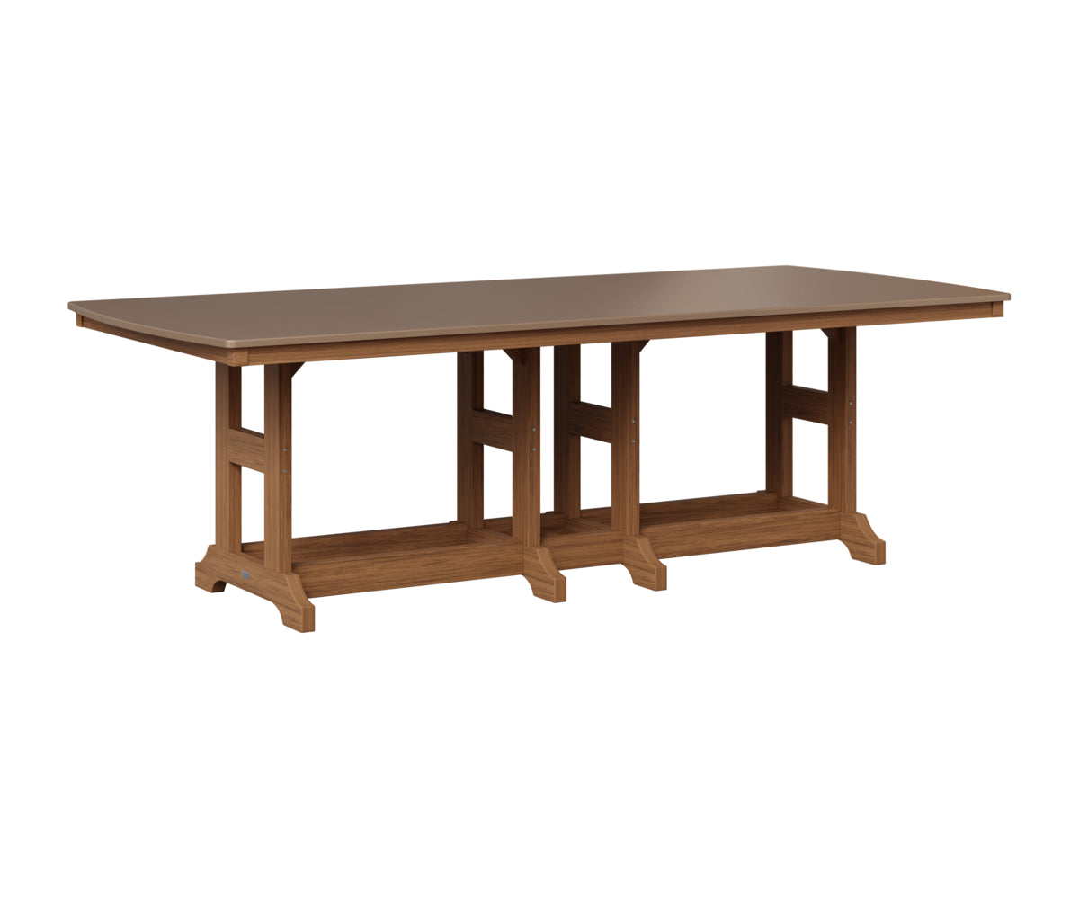 Berlin Gardens Garden Classic 44" x 96" Rectangular Table in Antique Mahogany, Hammered Bronze top