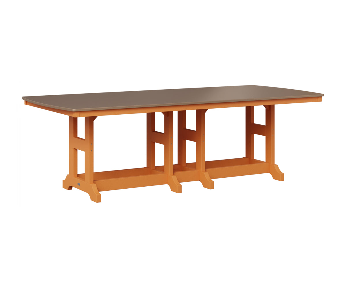 Berlin Gardens Garden Classic 44" x 96" Rectangular Table in Mango Orange, Hammered Bronze top