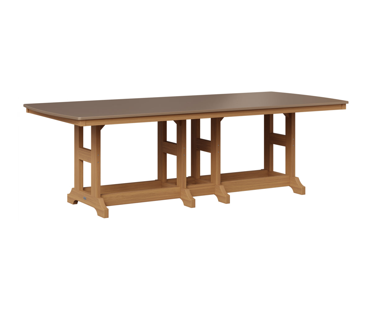 Berlin Gardens Garden Classic 44" x 96" Rectangular Table in Natural Teak, Hammered Bronze top