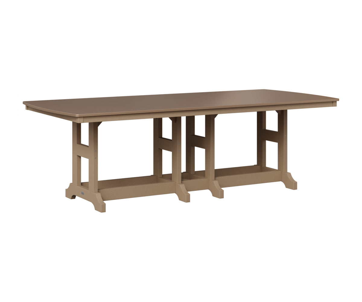 Berlin Gardens Garden Classic 44" x 96" Rectangular Table in Weatherwood, Hammered Bronze top