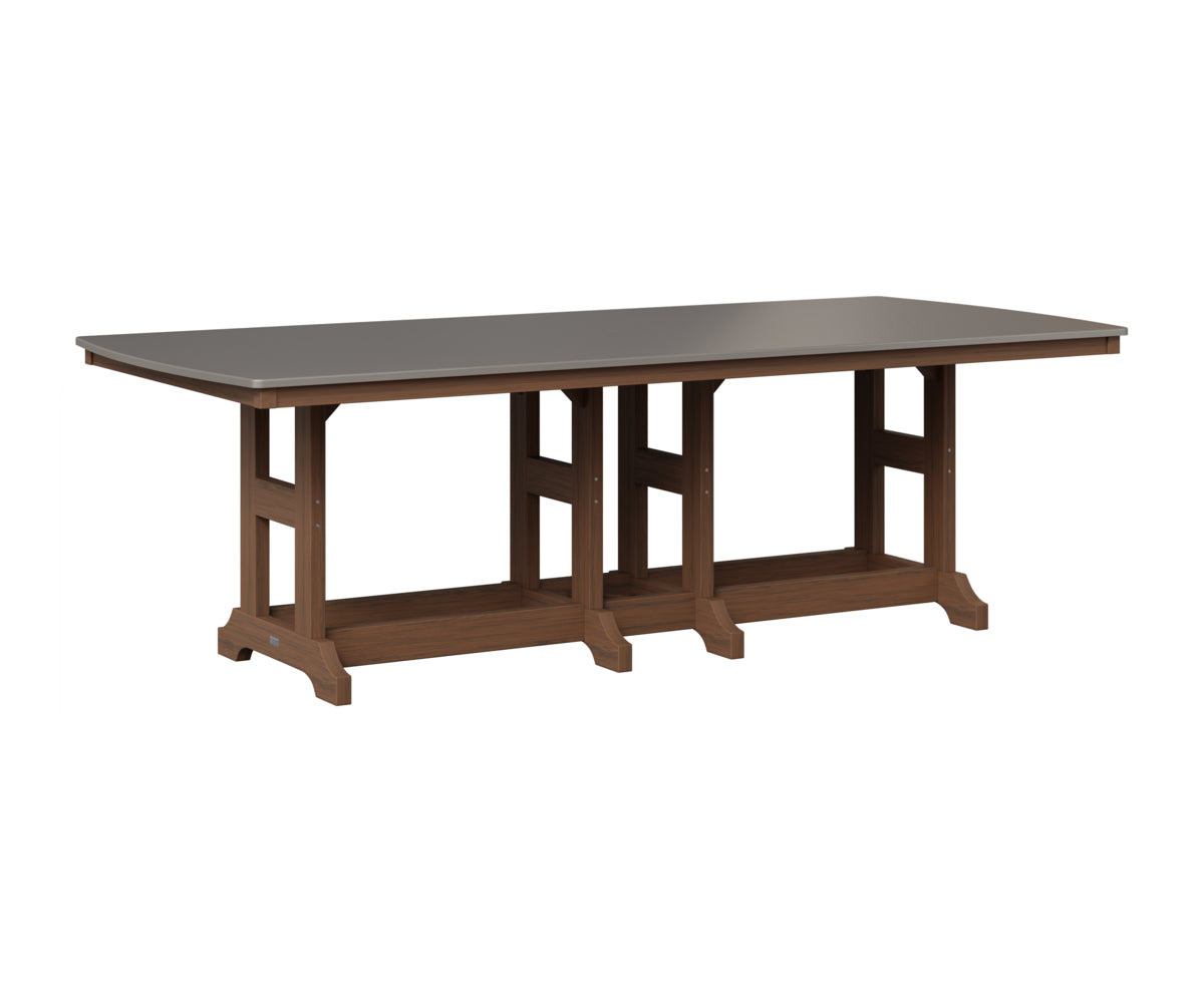 Berlin Gardens Garden Classic 44" x 96" Rectangular Table in Brazilian Walnut, Hammered Stainless top
