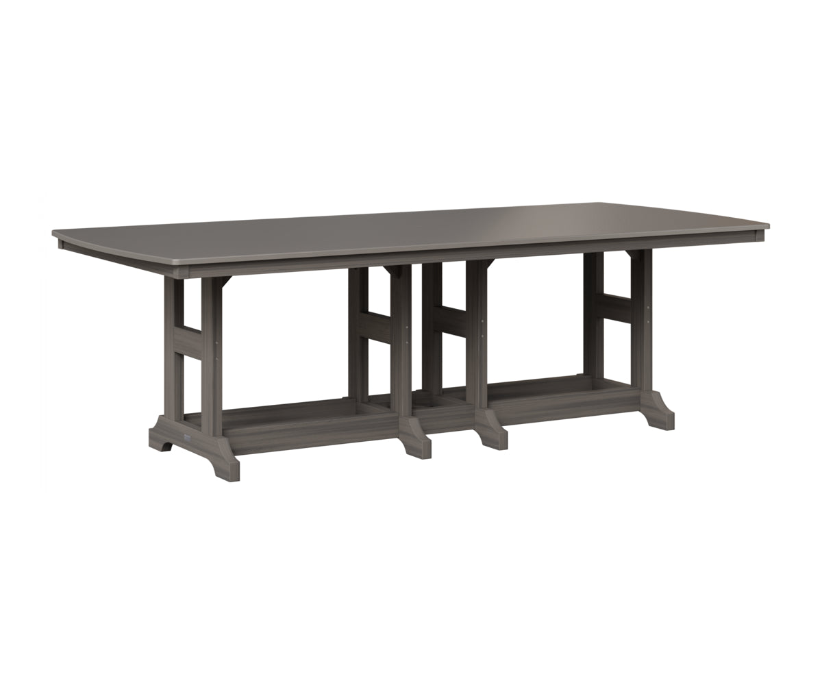 Berlin Gardens Garden Classic 44" x 96" Rectangular Table in Coastal Gray, Hammered Stainless top
