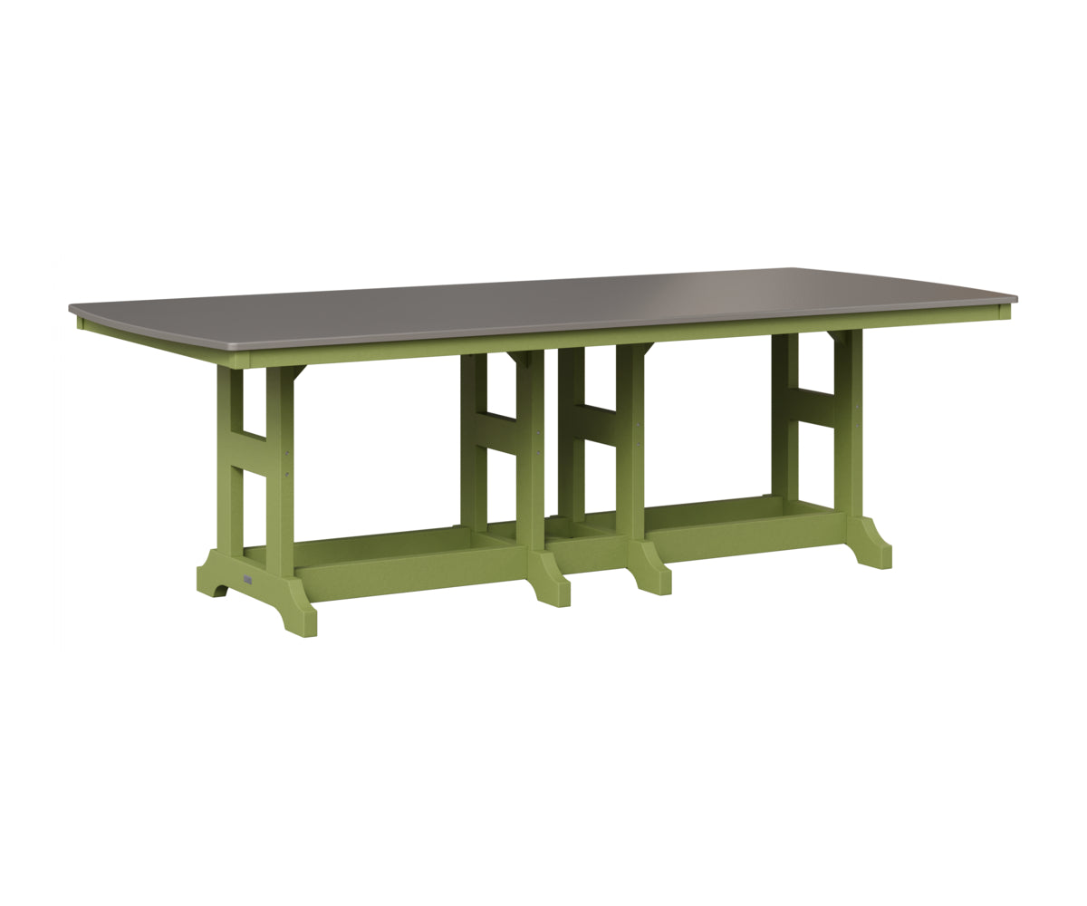 Berlin Gardens Garden Classic 44" x 96" Rectangular Table in Kiwi Green, Hammered Stainless top