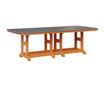 Berlin Gardens Garden Classic 44" x 96" Rectangular Table in Mango Orange, Hammered Stainless top