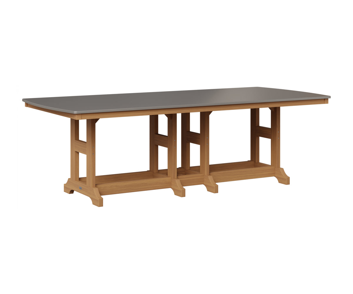 Berlin Gardens Garden Classic 44" x 96" Rectangular Table in Natural Teak, Hammered Stainless top