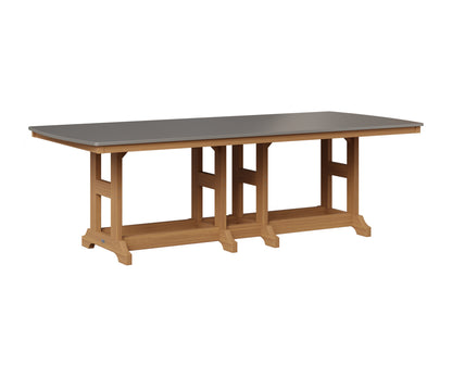 Berlin Gardens Garden Classic 44" x 96" Rectangular Table in Natural Teak, Hammered Stainless top