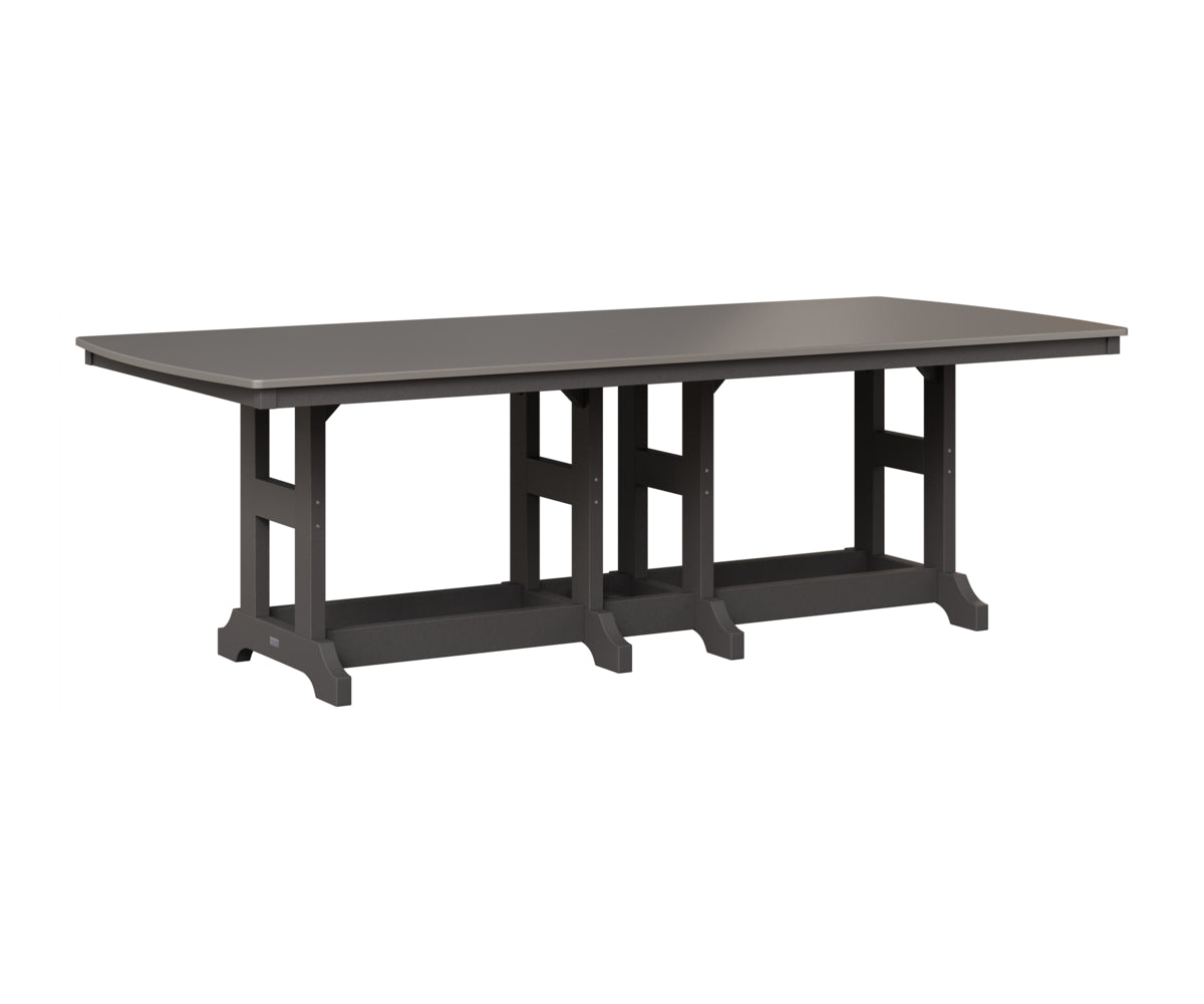 Berlin Gardens Garden Classic 44" x 96" Rectangular Table in Smoke Gray, Hammered Stainless top