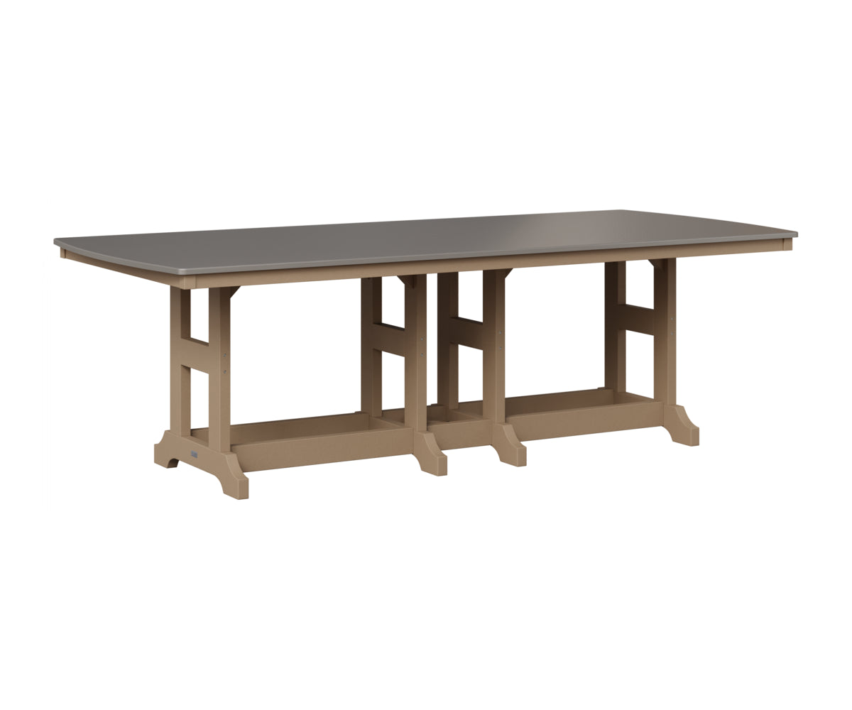 Berlin Gardens Garden Classic 44" x 96" Rectangular Table in Weatherwood, Hammered Stainless top