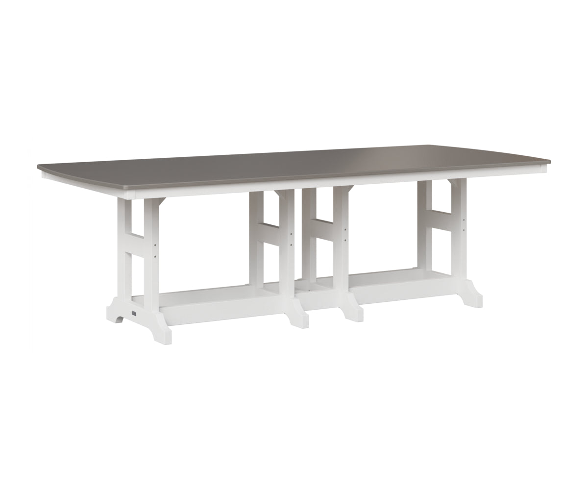 Berlin Gardens Garden Classic 44" x 96" Rectangular Table in White, Hammered Stainless top