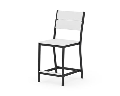 POLYWOOD Main Street Counter Side Chair in Black / White