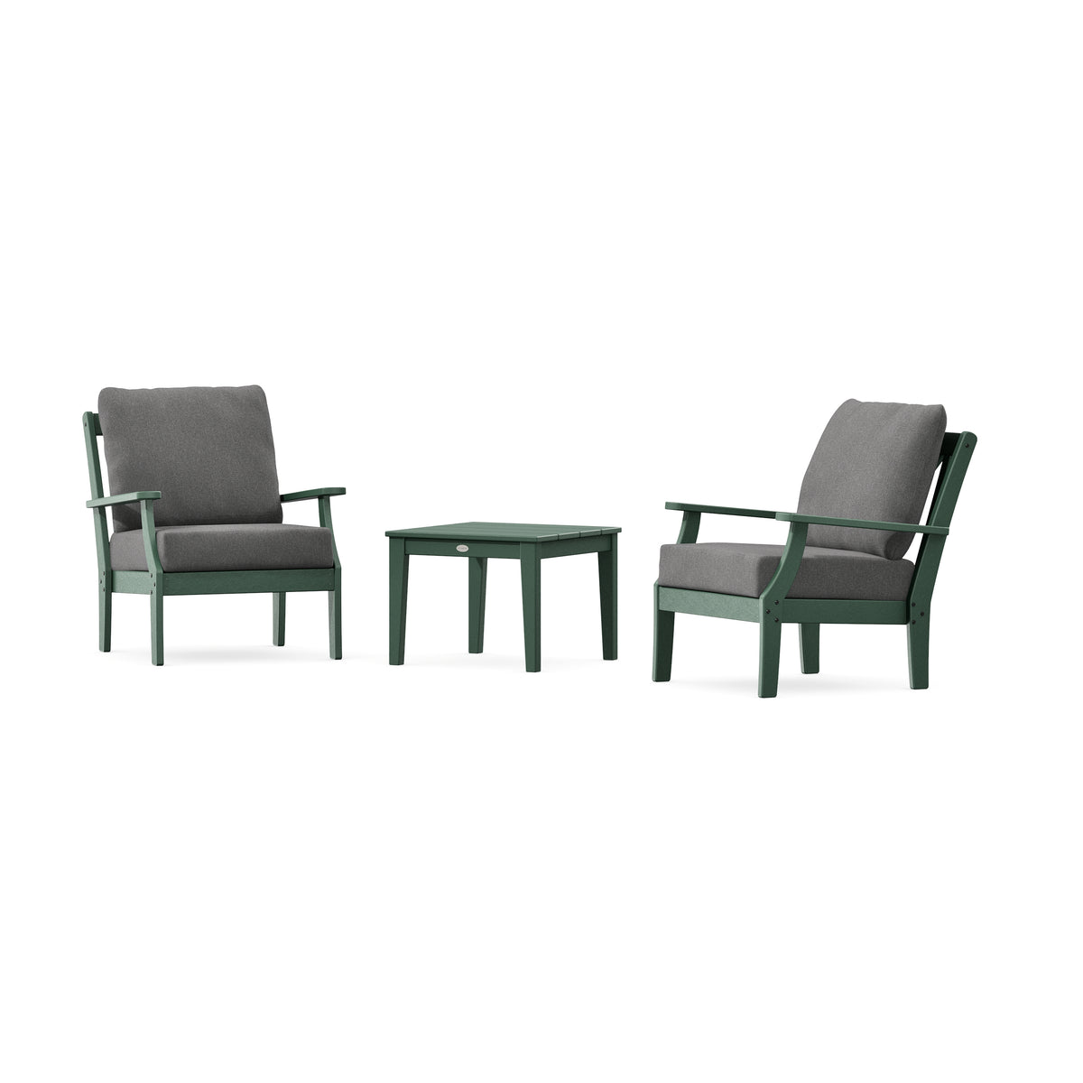 POLYWOOD Braxton 3-Piece Deep Seating Set in Green
