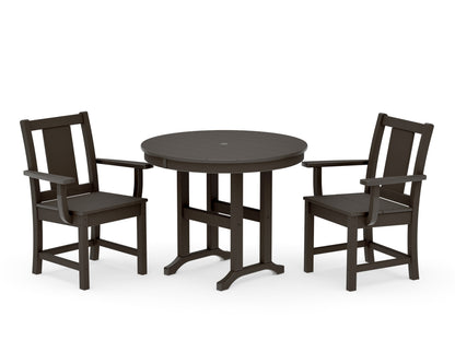 POLYWOOD Prairie 3-Piece Farmhouse Dining Set in Vintage Coffee